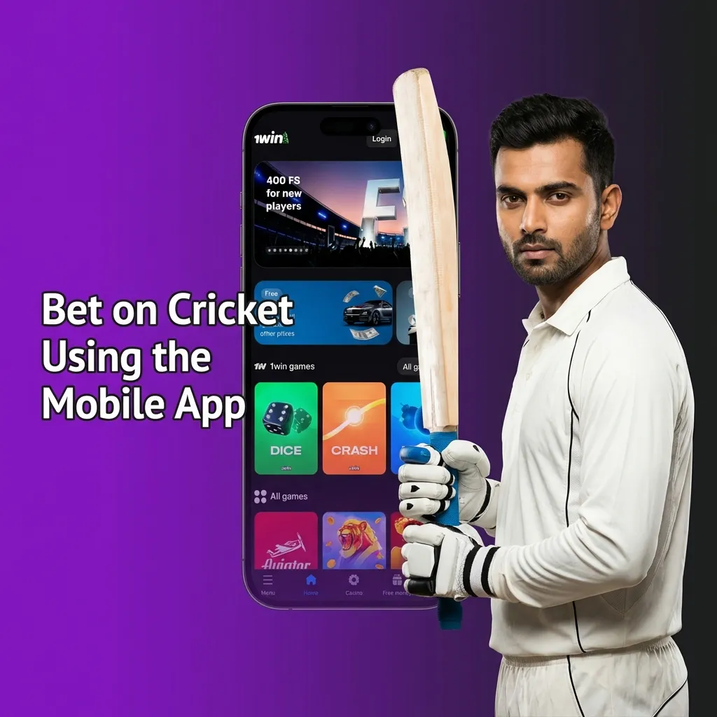 Mobile app interface showing cricket betting options on smartphone screen with bet slip and odds displayed