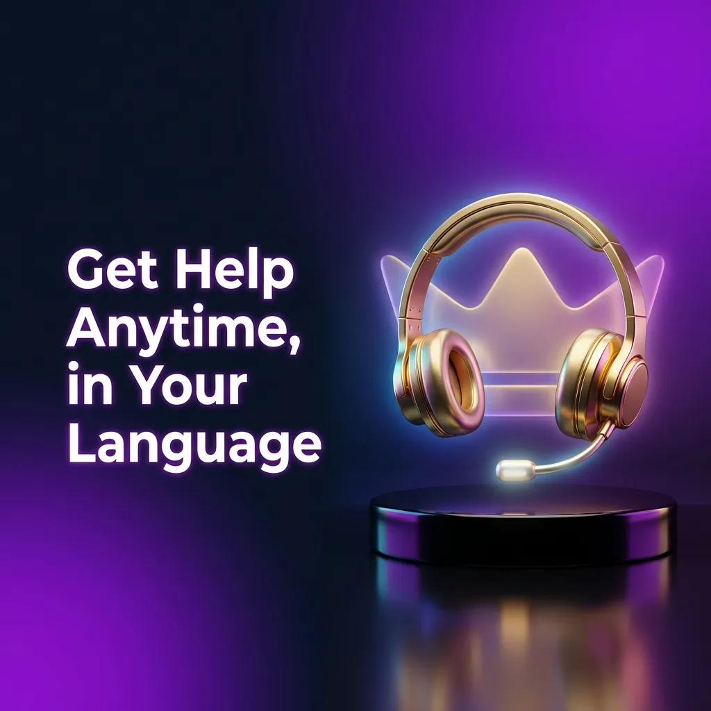 24/7 multilingual customer support available via live chat, email, Telegram, and phone for Hindi and English speakers.