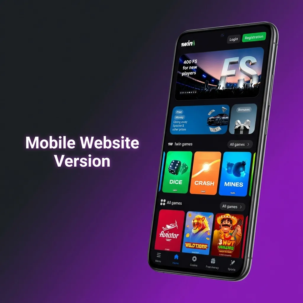 Mobile-optimised betting website interface on smartphone displaying casino games and sports betting options