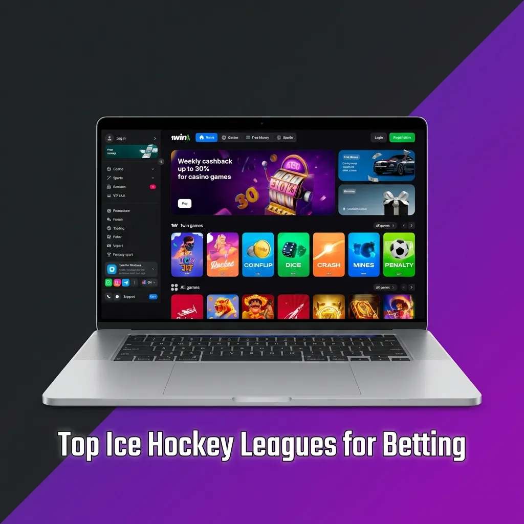 Hockey players competing on ice rink representing major leagues available for sports betting including NHL and KHL