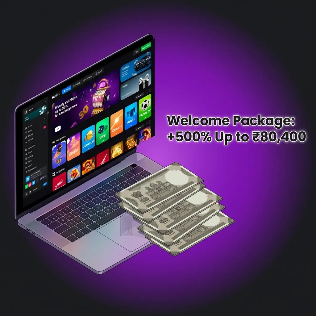 Four-tier casino welcome bonus table showing deposit matches from 200% to 50%, totaling up to ₹80,400 with wagering requirements