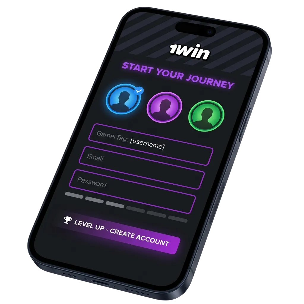 Indian player registering on 1win platform with multiple sign-up options including phone, email, and social media