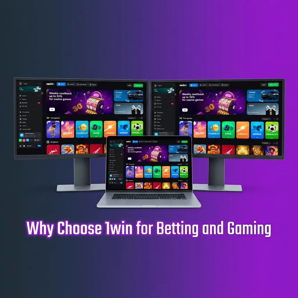 1win platform interface showing sports betting options, casino games, and secure mobile app features