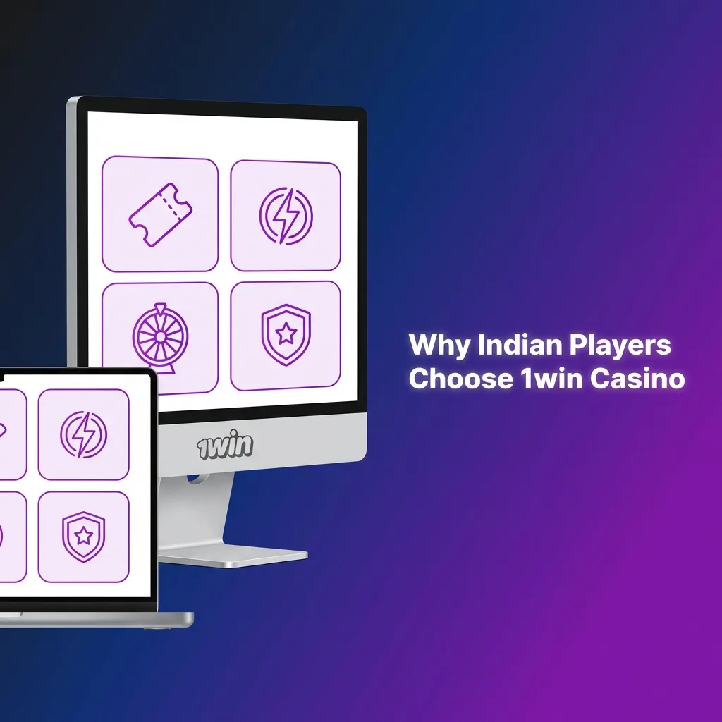 Indian players using 1win Casino platform on mobile devices with payment methods and support features displayed