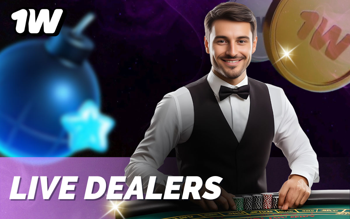 Professional dealer at casino table streaming live HD game with cards and roulette wheel visible
