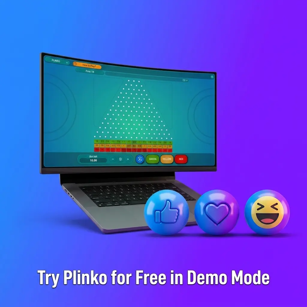 1win Plinko demo mode gameplay showing free play options with risk levels and virtual credits for new players
